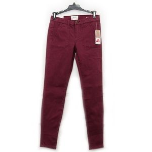 MUDD FLX Stretch Burgundy Utility Skinny Jeans Size 1